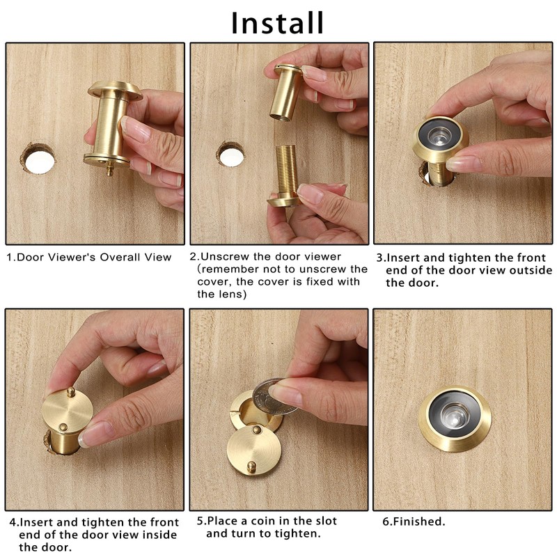 Sumnacon Safety Door Viewer,Solid Brass 220-degree Door Viewer/Peephole with Heavy