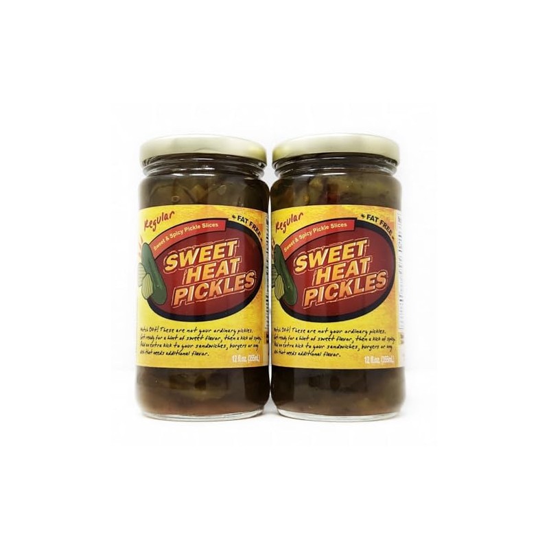 2 Pack of Sweet Heat Spicy Pickle Slices 12oz Jars