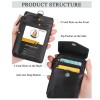 Teskyer Badge Holder with Side Zip Pocket Multiple Card Slots