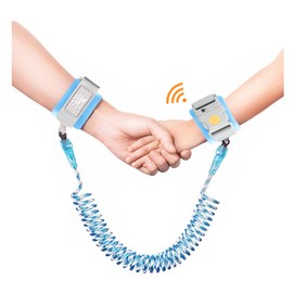 WSZCML Anti Lost Wrist Link,Toddler Harness Walking Leash with Induction Lock,Reflective Child Wrist Leashes for Baby,6.56ft Kids Leash for Supermarket Mall Airport Amusement Park Zoo Travel（Blue）