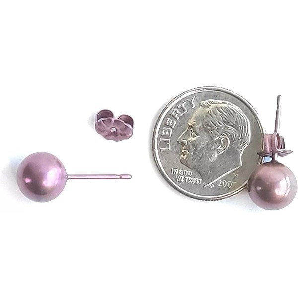 Tisoro LaTisoro 8mm Pink Pure Titanium Ball Post Stud Earrings