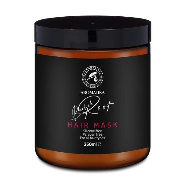 Burdock Root Hair Mask 250g - Hair Mask with Burdock Root Extract for All Hair Types - Strengthening Burdock Hair Mask - Herbal Hair Care - Restorative Formula - Strengthening the Hair Roots