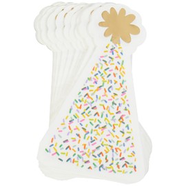 C.R. Gibson Assorted Lunch Napkin, Sprinkle Birthday - Die-Cut Party Hat, Gold Foil Accents - 3-Ply, 20 Count (TW7-25509)