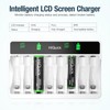 HiQuick Rechargeable AAA AAA Batteries with 8 Slot LCD Charger