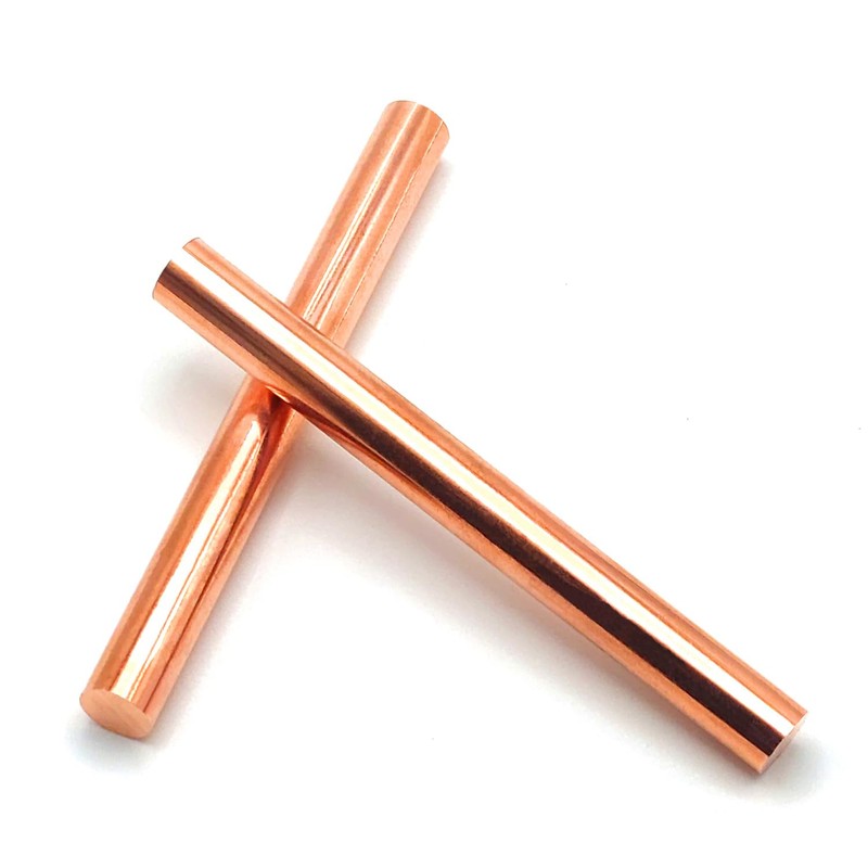 2pcs Pure Copper Round Rod 5/16inch Dia 3.94inch Length Solid