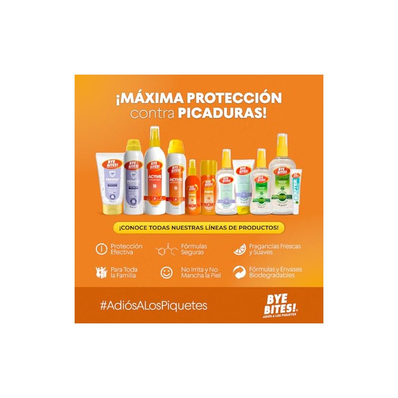 Tripack BYE BITES Repelente de Insectos y Mosquitos 2 Repelentes
