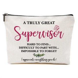 DHKG Supervisor Gifts for Women Makeup Bag, Boss Lady Appreciation Gifts for Supervisors Cosmetic Bags Admin Makeup Pouch Boss Day Office Gifts for Women Leader Manager Mentor