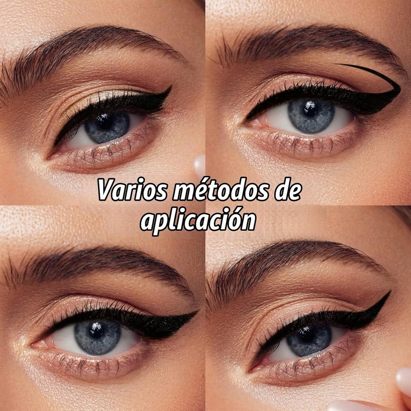 Sellos delineador ojos waterproof Anglicolor 2‑Pack negro – cat eye