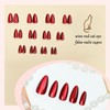 False Nails - 24PCS Short False Nails - Almond Red