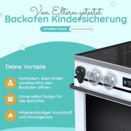 Oven Child Lock [1 Piece] - Baby Oven Safety for Gluing, Cooker Protection Children, Heat Resistant Child Safety Oven Door - Oven Safety Children & Cooker Child Lock No Drilling