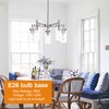 VINLUZ Contemporary 5 Light Large Chandeliers Modern Clear Glass Shades