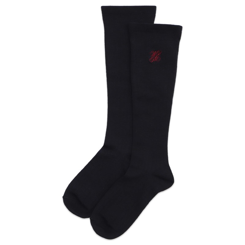 Wigo Hosomi-chan Women's Compression Socks, Antibacterial, Odor Resistant, School Logo,