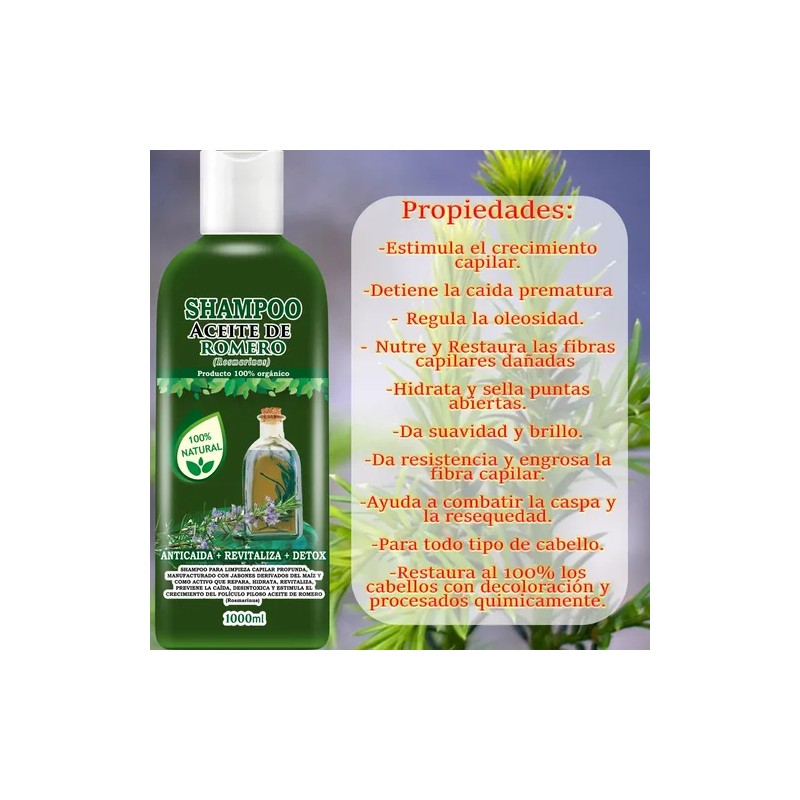Shampoo Aceite De Romero Fortalecedor Capilar 500ml