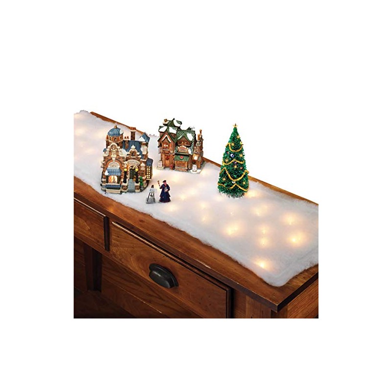 Fox Valley Traders Lighted Snow Table Runner, Set of 2