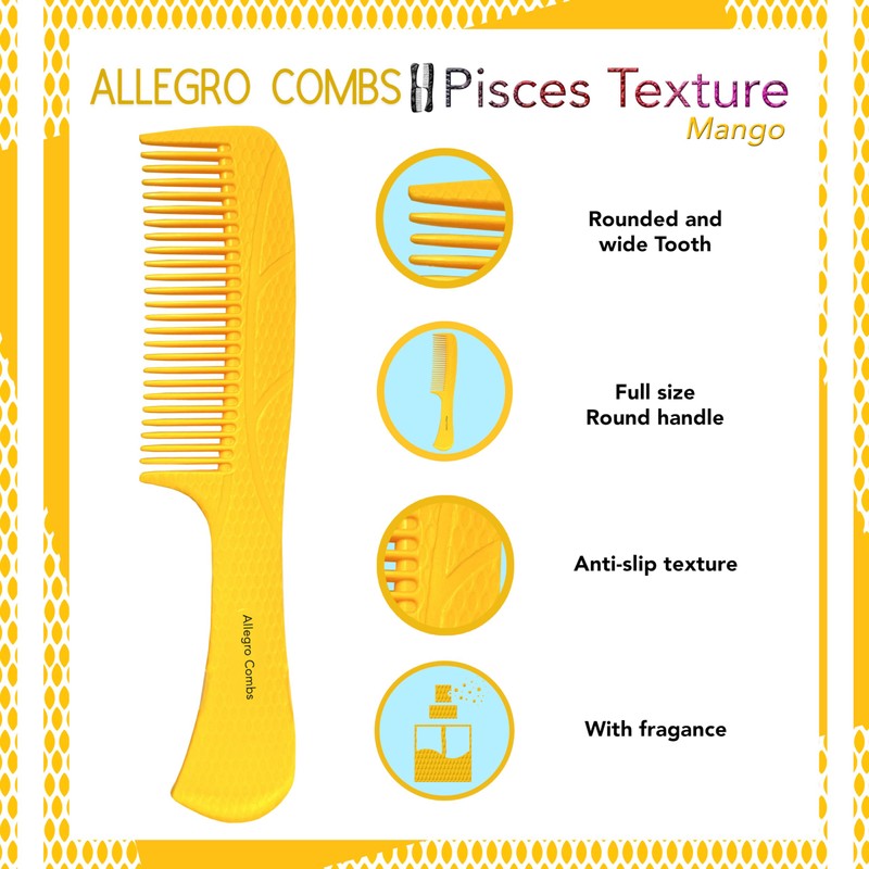 Allegro Comb 1004 Wide Tooth Detangling Hair Combs For Women,