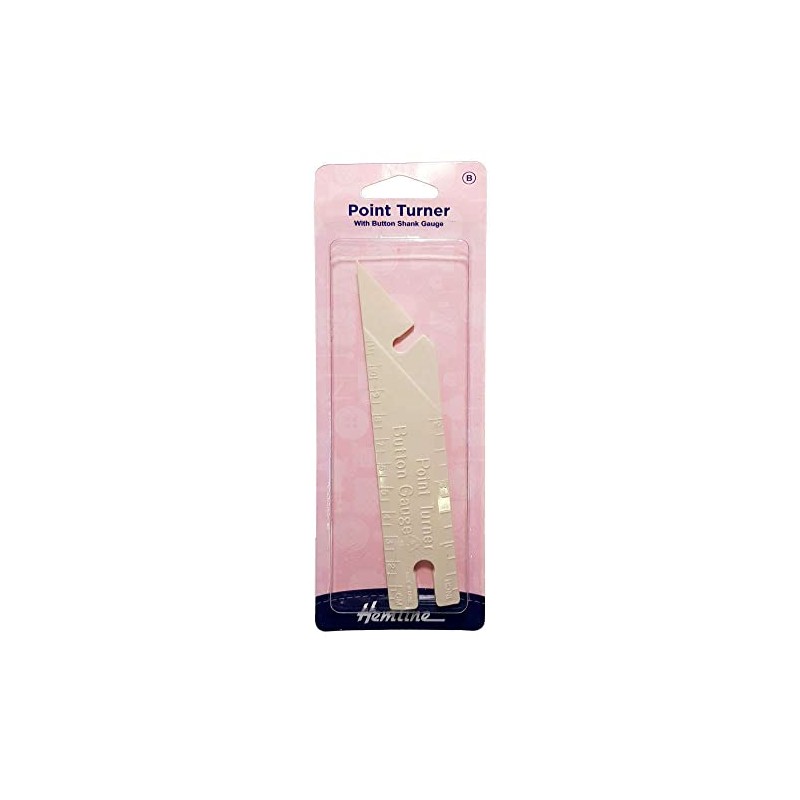 Hemline H274 Plastic Point Turner Sewing Tool with Button Gauge