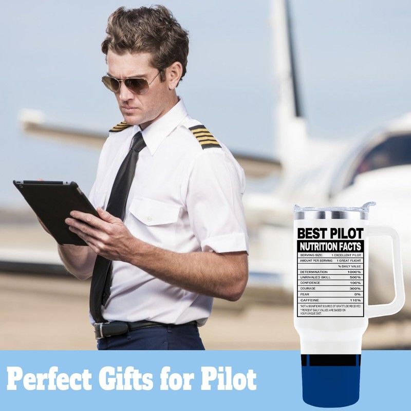 Sxmluedn Pilot Tumbler Cup - 40 Oz Mug with Lid,