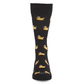 MeMoi Men's Rubber Duckie Rayon Blend Novelty Crew Sock Royal Blue 10-13