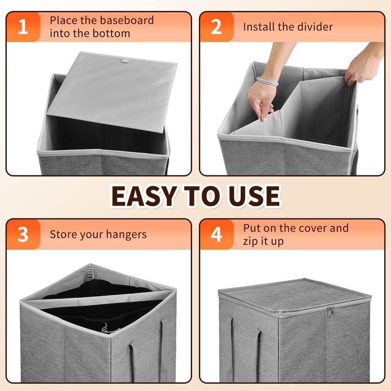 BOHEMIABY Clothes Hanger Organizer-Hard Shell Hanger Storage with Dust Lid,