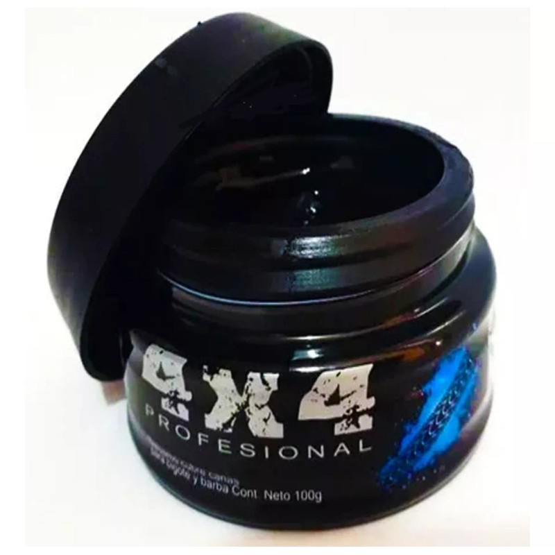 4x4 Cera Para La Barba Con Deposito De Color Negro