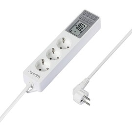 sygonix SY-4675078 Power Strip with Timer 3-Way White Protective Contact Pack of 1
