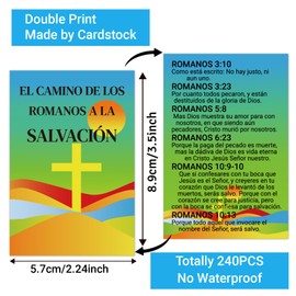240pcs The Romans Road to Salvation Gospel Tracts Plan of Salvation Prayer Cards Pocket Little Jesus Bible Tracts Christian Tracts for Evangelism Church Gifts (EL CAMINO ROMANO, 3.5 x 2.24 In)