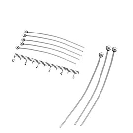 100 Stainless Steel Head Pins 5 cm Head Pins with Round Head 50 mm x 0.7 mm Ball Head Pins Silver Plated Head Pins Bead Pins