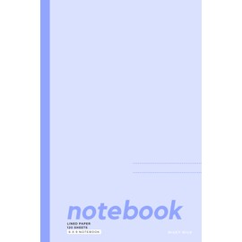 Notebook, College Ruled Lined Paper 120 Sheets 6 x 9: Kawaii Cute Minimalist Pastel Blue Notebook for Work, School, Students, Girls, and Boys