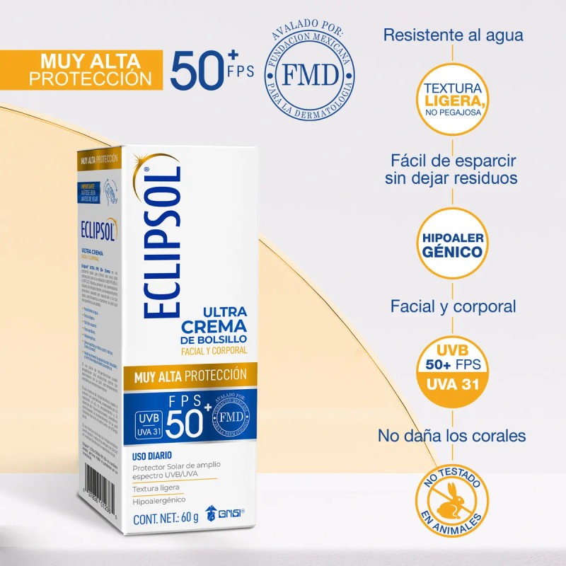 Eclipsol Ultra Crema Protector Solar Facial Corporal Fps50 Hipoalergénico Textura