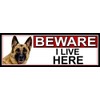 SHAWPRINT German Shepherd BEWARE I LIVE HERE METAL GATE SIGN