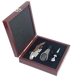 Storagemate - Wine Opener Set In a Mahagony wood Box with Wine Air Aerator and Stopper - Corkscrew Wine Bottle Opener - Foil Cutter - Wine Aerator Pourer for Party - All in One Wine Gifts Set