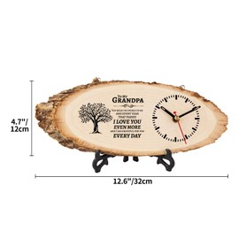 BeauGift Grandpa Gifts Wooden Clock, Gifts for Grandpa from Granddaughter Grandson Grandchild, Christmas Birthday Fathers Gift Ideas