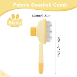 Yistoi 2 Stück Katzen Bürste, Fellblitz Bürste, Fellblitzbürste Katzen, Katzenbürste, Selbstreinigender Flohkamm für Katze und Hund, mit Rostfreien Metallzähnen, Kurz und Lang