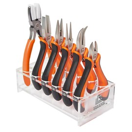 IQIANS 6PCS Jewelry Pliers Set with Acrylic Pallet, Needle Nose Pliers, Wire Cutters, Nylon Jaw Pliers etc. Jewelry Making Kit Tools for DIY Jewelry Repair, Wire Wrapping, Beading and Earring Crafts