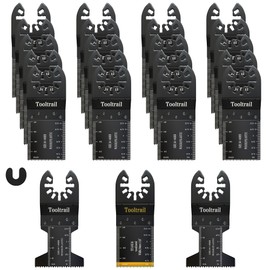 Tooltrail 28pcs Titanium Oscillating Saw Blades,Universal Multi Tool Blades Kits for Metal,Wood,Plastic,Quick Release Oscillating Tool Blades Fit Dewalt Ryobi Milwaukee Rockwell Fein (28)