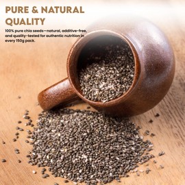 Chia Seeds 200g – 100% Natural, High in Omega-3, Fibre & Protein – Vegan, Gluten-Free, Raw Superfood – Ideal for Smoothies, Baking, Porridge, Salads – Resealable Pouch