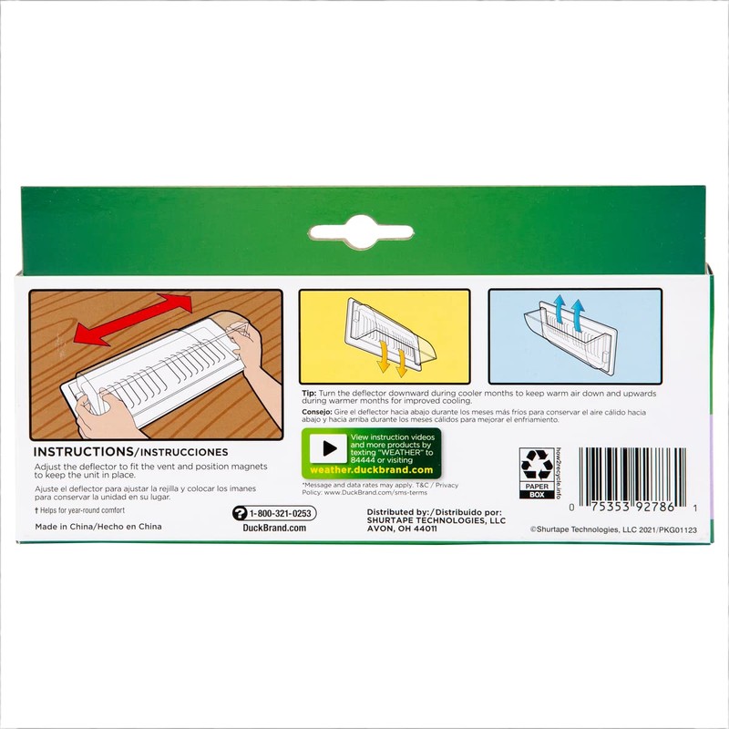 Duck Brand Air and Heat Vent Deflector, Adjusts from 10