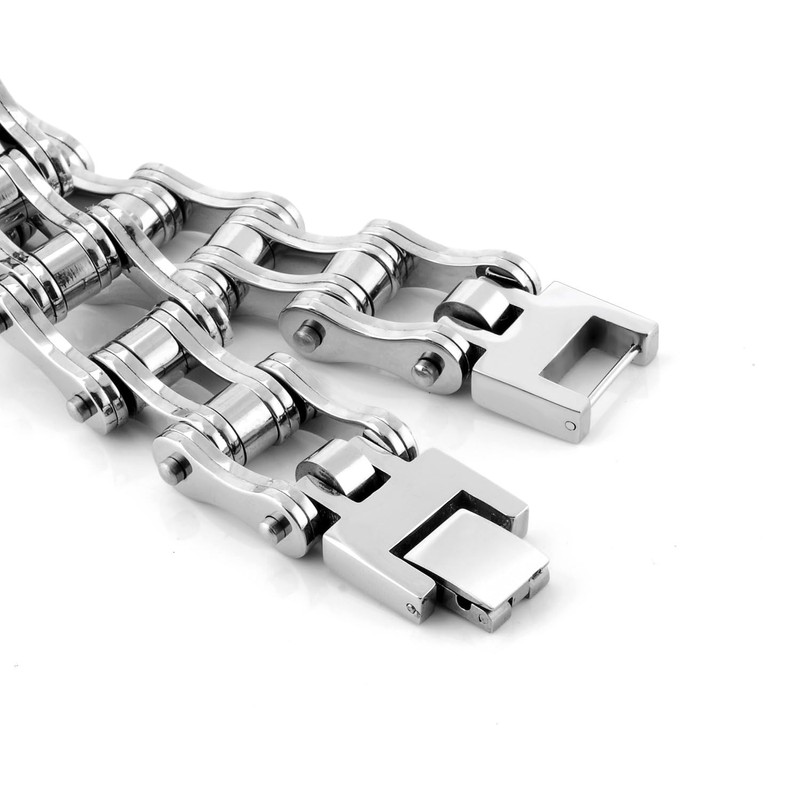 siilver Titanium Steel FOLD Over Buckle Clasp Womens Watch Bracelet