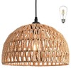 AyshwillDec Hemp Rope Woven Pendant Light Woven Light Fixture Boho