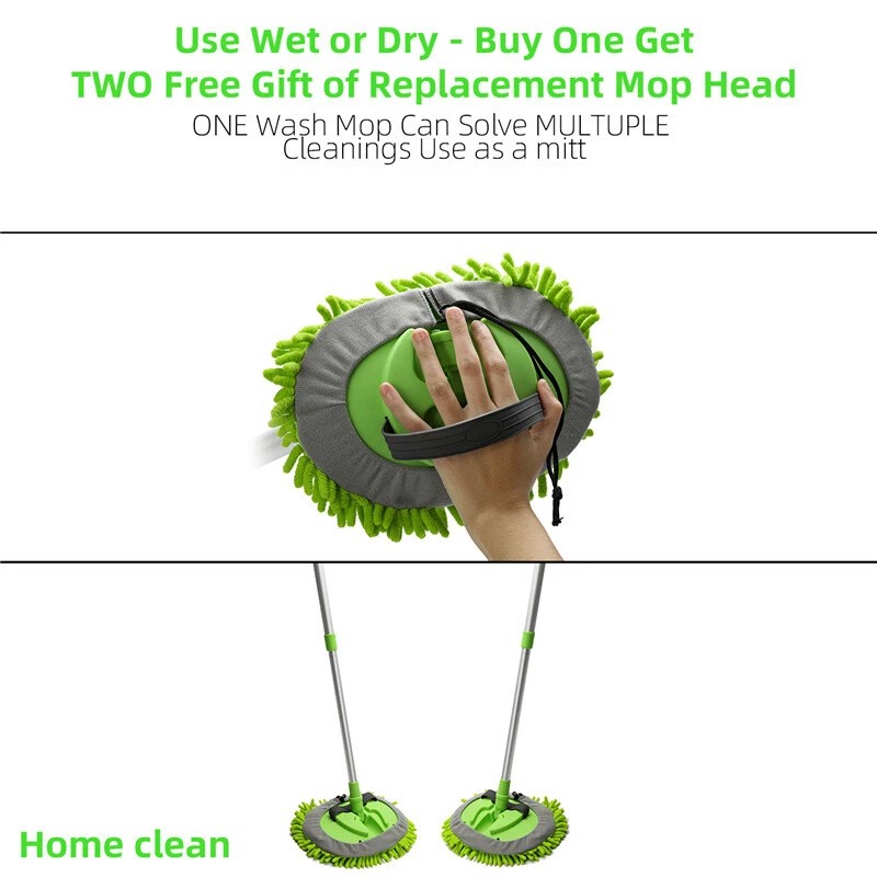 CarCarez 3 in 1 Microfiber Car Wash Brush Cleaning Mop