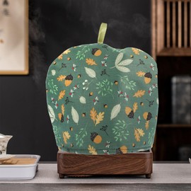 NUOLUX Tea Cozy, Teapot Cover, Cotton Fabric, Stylish, Scandinavian Style, Flower, Tea Cozy Dust Cover, Kettle Cover, Insulated, Heat Retention, 10.6 x 10.6 x 8.9 inches (27 x 27 x 22.5 cm), Green