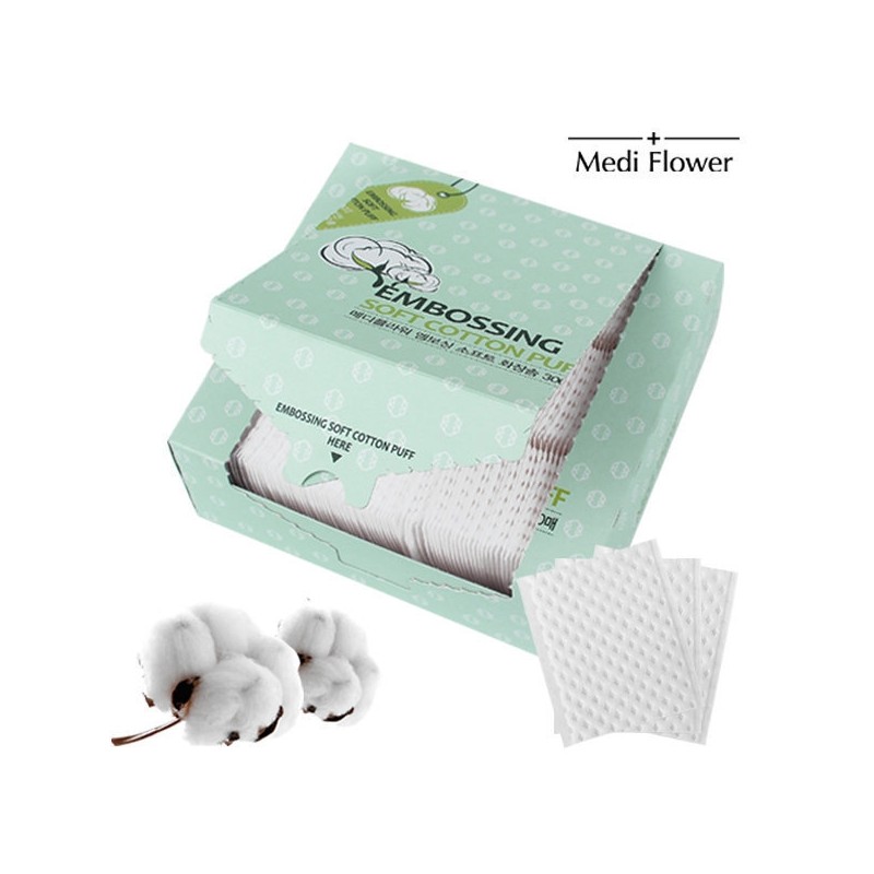Embossed Soft Cotton Pads, 300 sheets x 3 boxes, Total