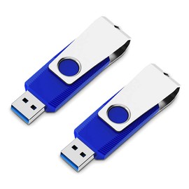 Aiibe High Speed 2 Pack 64GB USB 3.0 Flash Drive Thumb Drive Memory Stick Speeds Up to 100MB/s (64G, Blue)