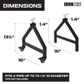 IRON FORGE CABLE Wire Spool Rack, Cable Caddy Spool Holder - Heavy Duty Welded Steel Frame Caddy Rack with Locking Swivel Casters, Reel for Cables, Wire Reel or Dispenser