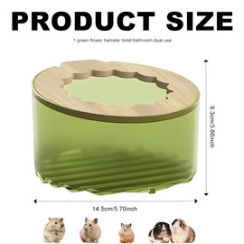 CavspkArt Hamster Sand Bath Container,5.7x5.7x3.66-Inch Hamster Sand Bath Box,Green Small Pet Bathroom,Guinea Pig Toilet Hamster Bathtub Sauna Box for Gerbil,Guinea Pig,Small Pet Accessories