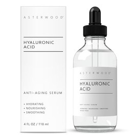 Hyaluronic Acid Serum 4 oz - 100 Pure Organic HA - Anti Aging Anti Wrinkle - Original Face Moisturizer for Dry Skin  Fine Lines - Leaves Skin Full... 