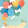 Papyrus 13" Large Gift Bag (Dogs with Balloons) for Birthdays