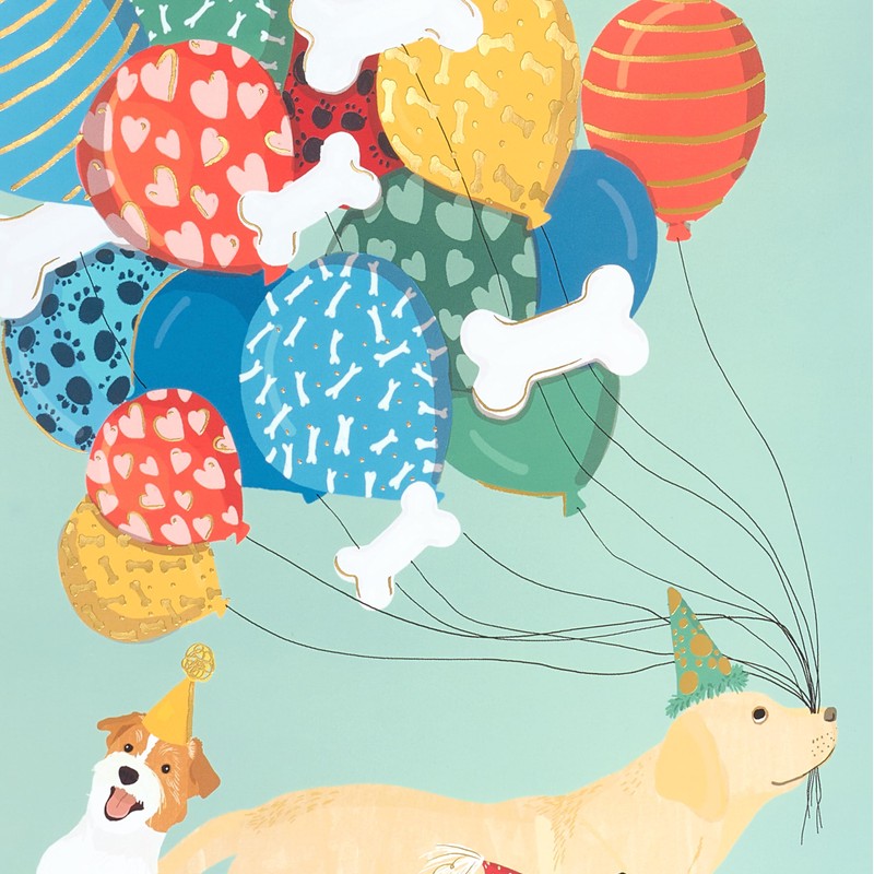 Papyrus 13" Large Gift Bag (Dogs with Balloons) for Birthdays