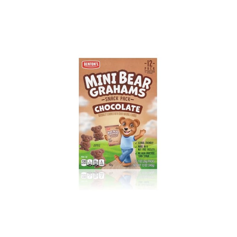 Benton’s Mini Cookie Snack Packs (1 Box, Chocolate Bear Grahams)
