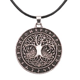 HLMIN Tree of Life Pendant Necklace for Men Women, Family Tree Jewelry Celtic Knot World Tree Necklace Nordic Myth Necklace, 60cm Chain Tree of Life Charm Christmas Jewelry Gift for Women Men Mom